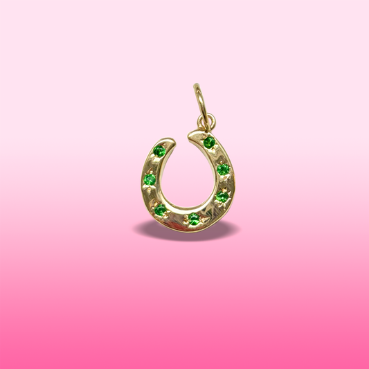 7 tsavorite stars horseshoe charm