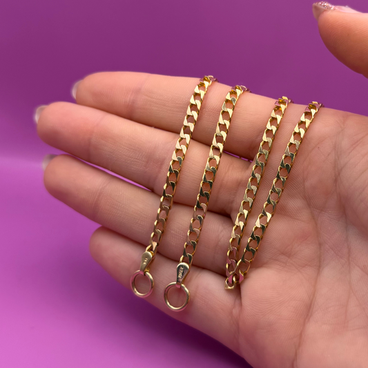 14k square curb sans-a-clasp chain 19.25"