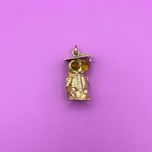 14k smarty pants owl charm