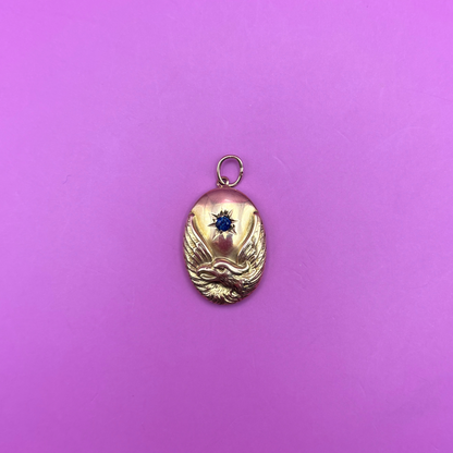 10k eagle with star set sapphire charm