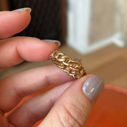 14k curb infinity band