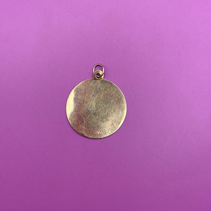 14k aries medallion charm