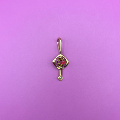 14k ruby & pearl stick pin conversion charm