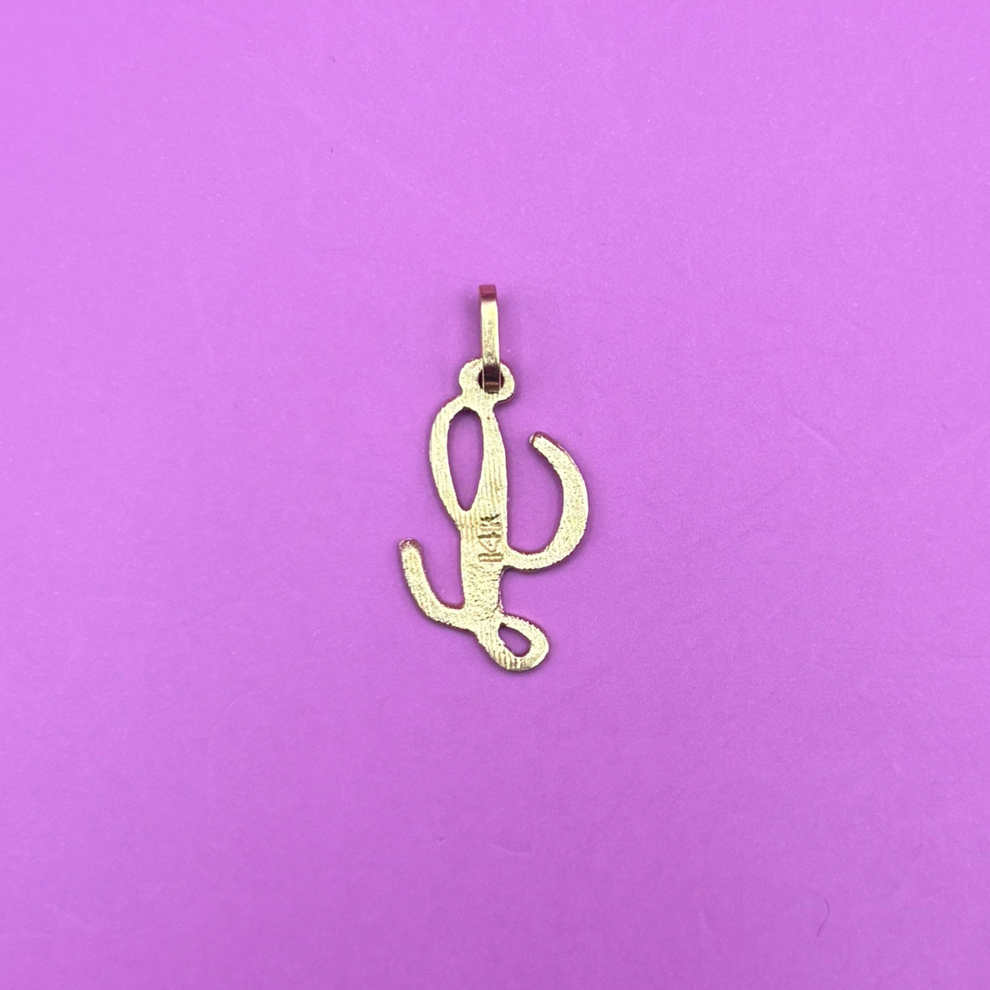 14k letter L charm