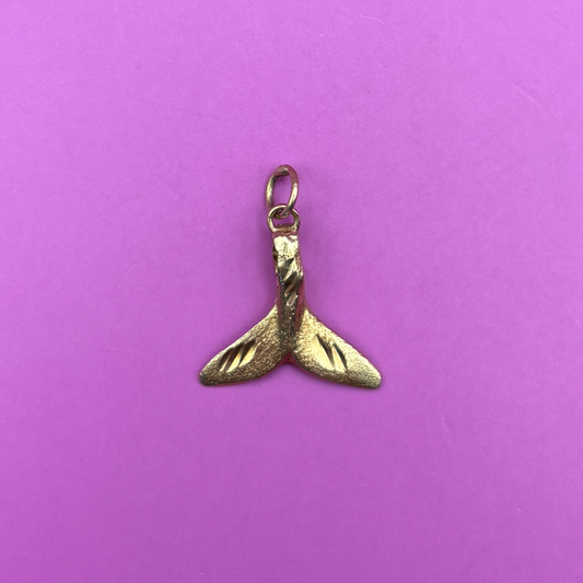 14k whale tail charm