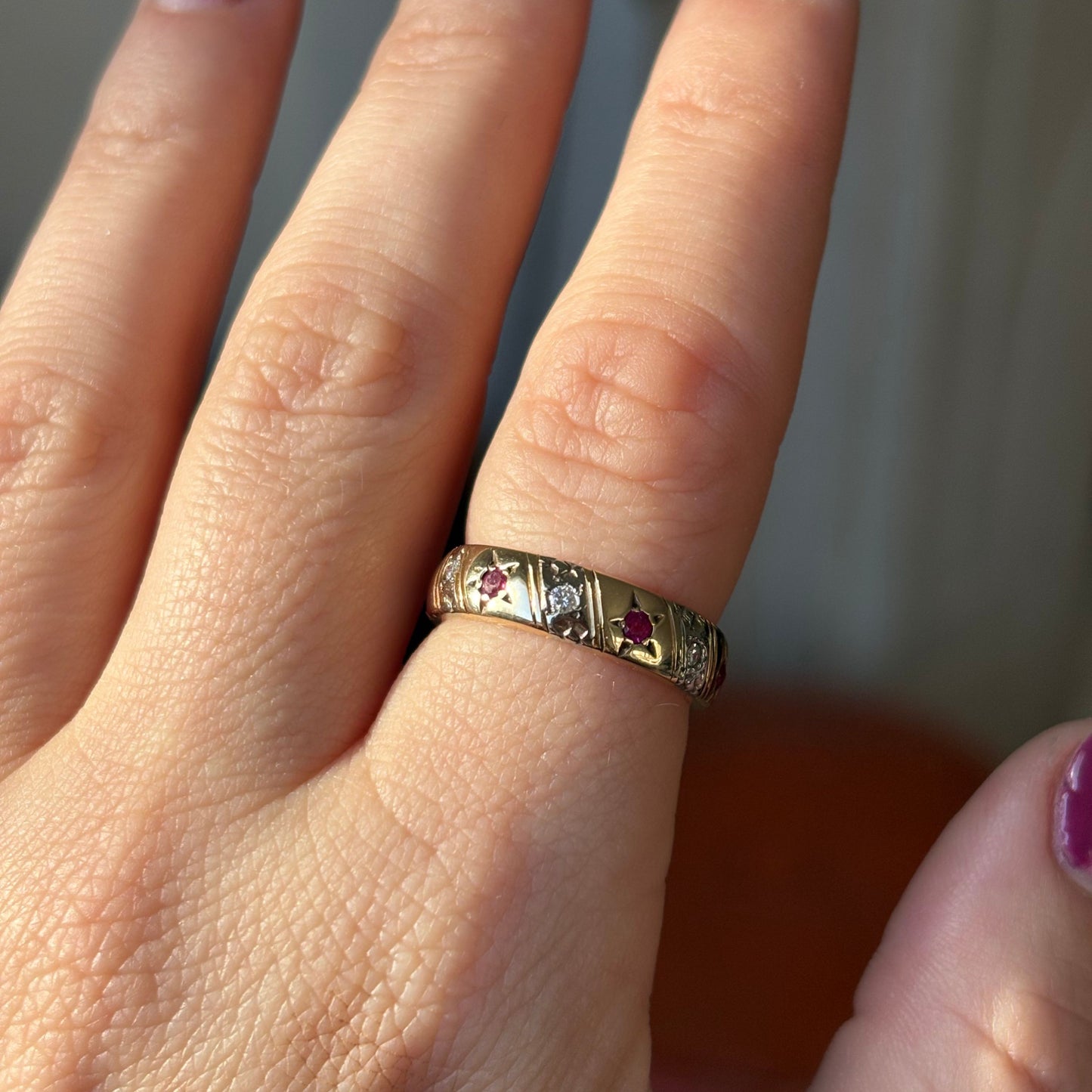14k rubies diamonds stars infinity band