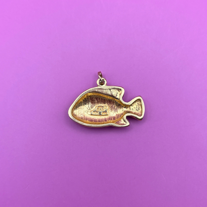 14k grumpy fish charm