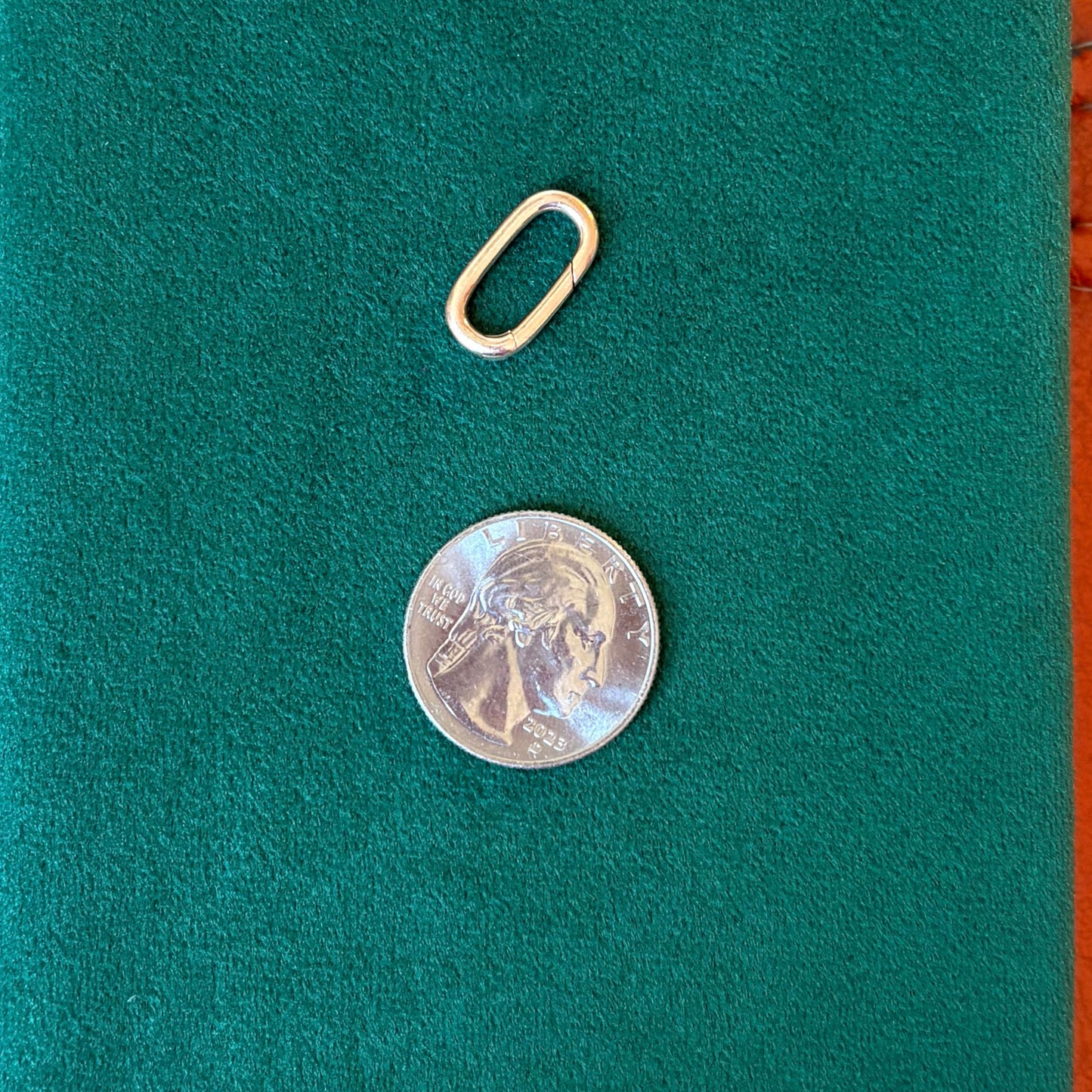 14k rose gold oval push connector