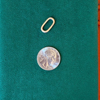 14k rose gold oval push connector