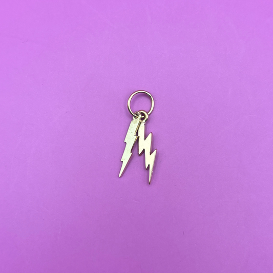 14k lightning bolts charm