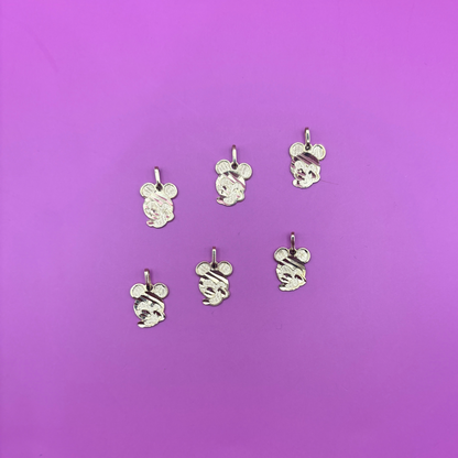 10k Mickey Mouse mini charm, 11mm height (without jump ring)