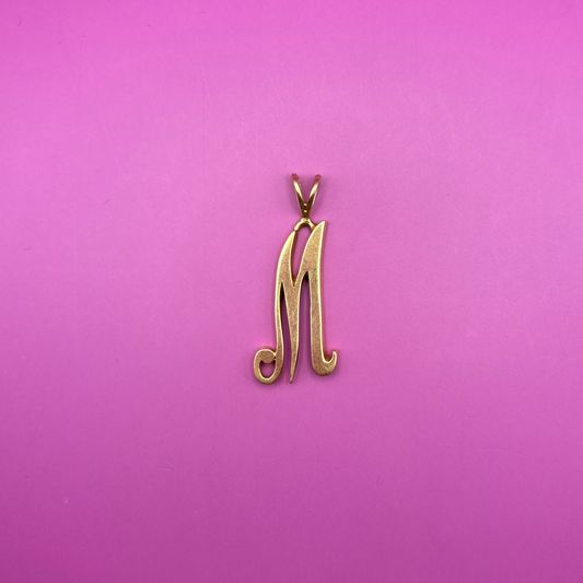 14k letter M charm