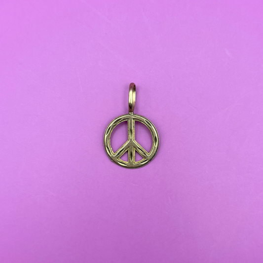 14k peace sign charm