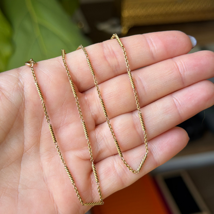 14k cable rigatoni station chain 16"