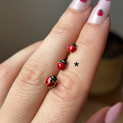18k ladybug studs earrings