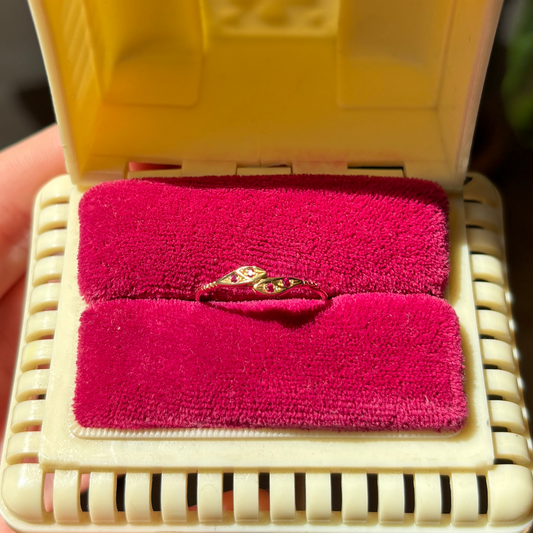 18k snake ring with rubies