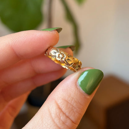 14k floral petal band