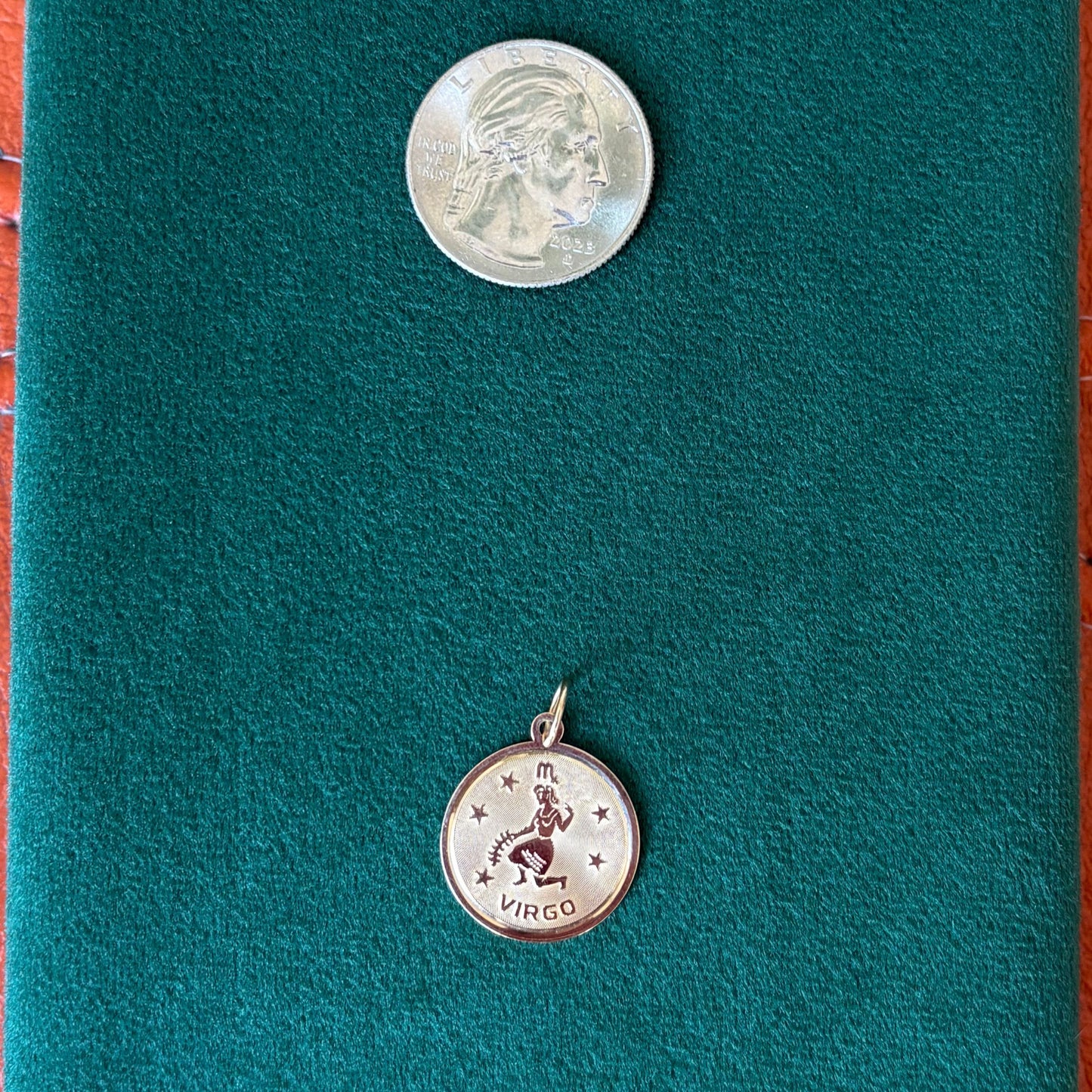 14k virgo medallion charm