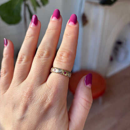 14k rubies diamonds stars infinity band