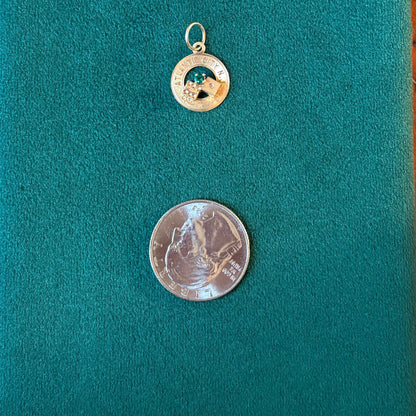 14k Atlantic City dice with emerald charm