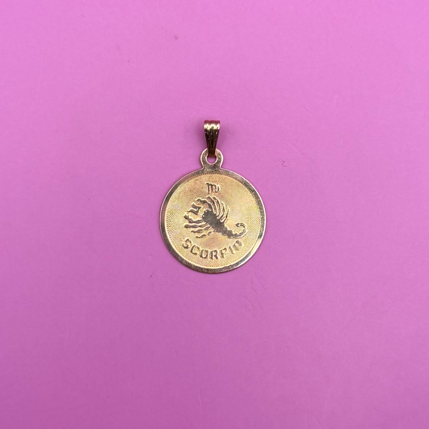 14k Scorpio medallion charm