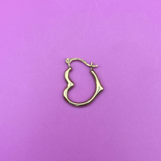 10k single hollow heart hoop