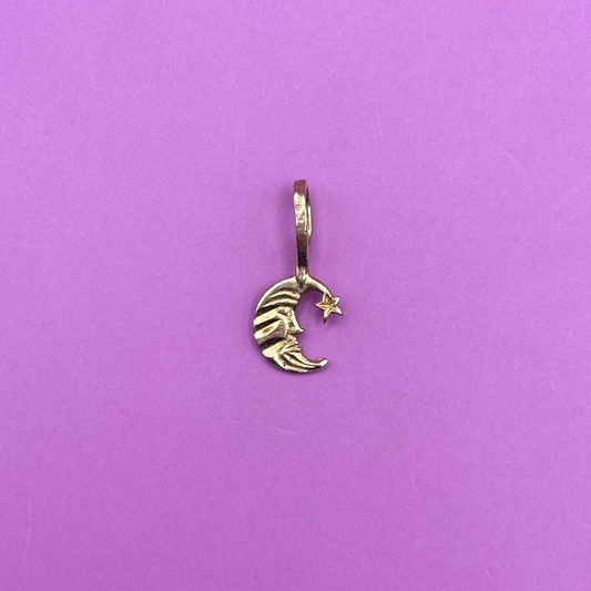 14k mini star & moon charm