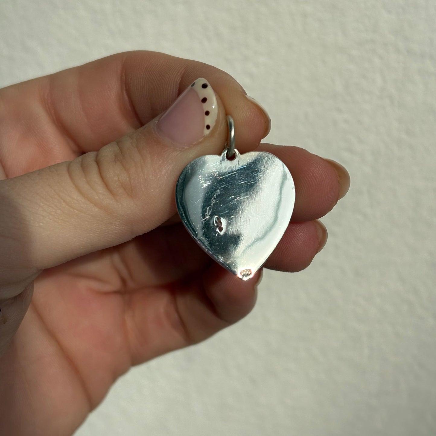 silver crying heart & diamond tear drop pendant