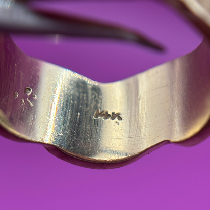 14k florentine wave edge band