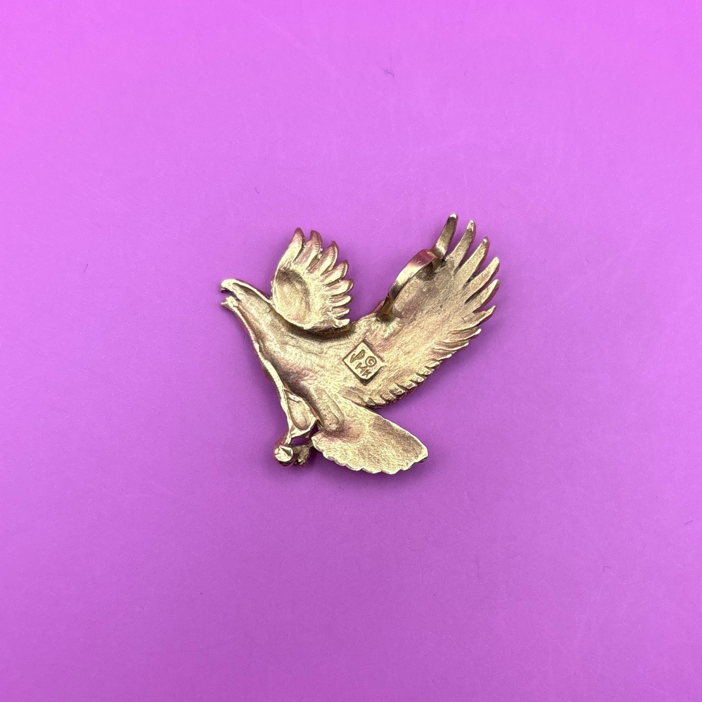14k eagle pendant