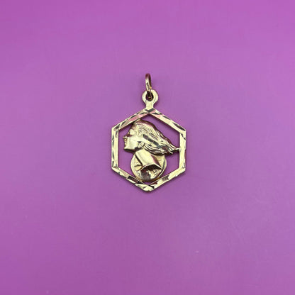 14k fortuna pendant