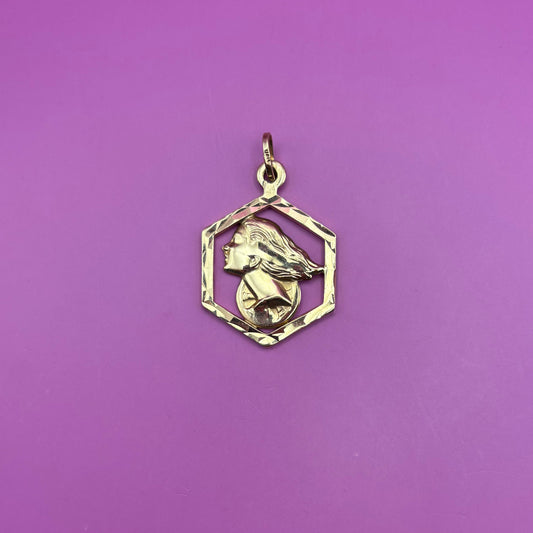 14k fortuna pendant