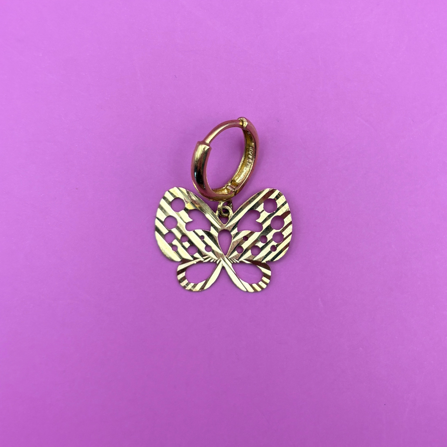 14k single butterfly dangle