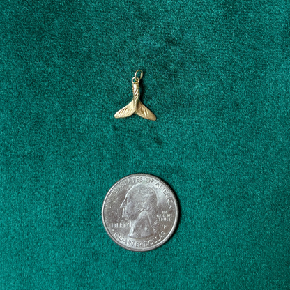 14k whale tail charm