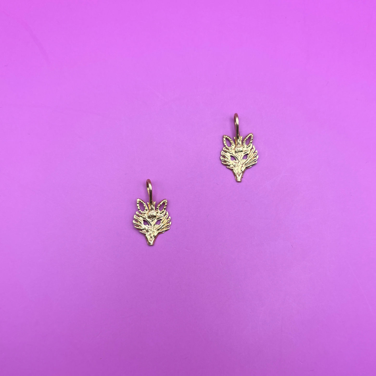 14k fox charm