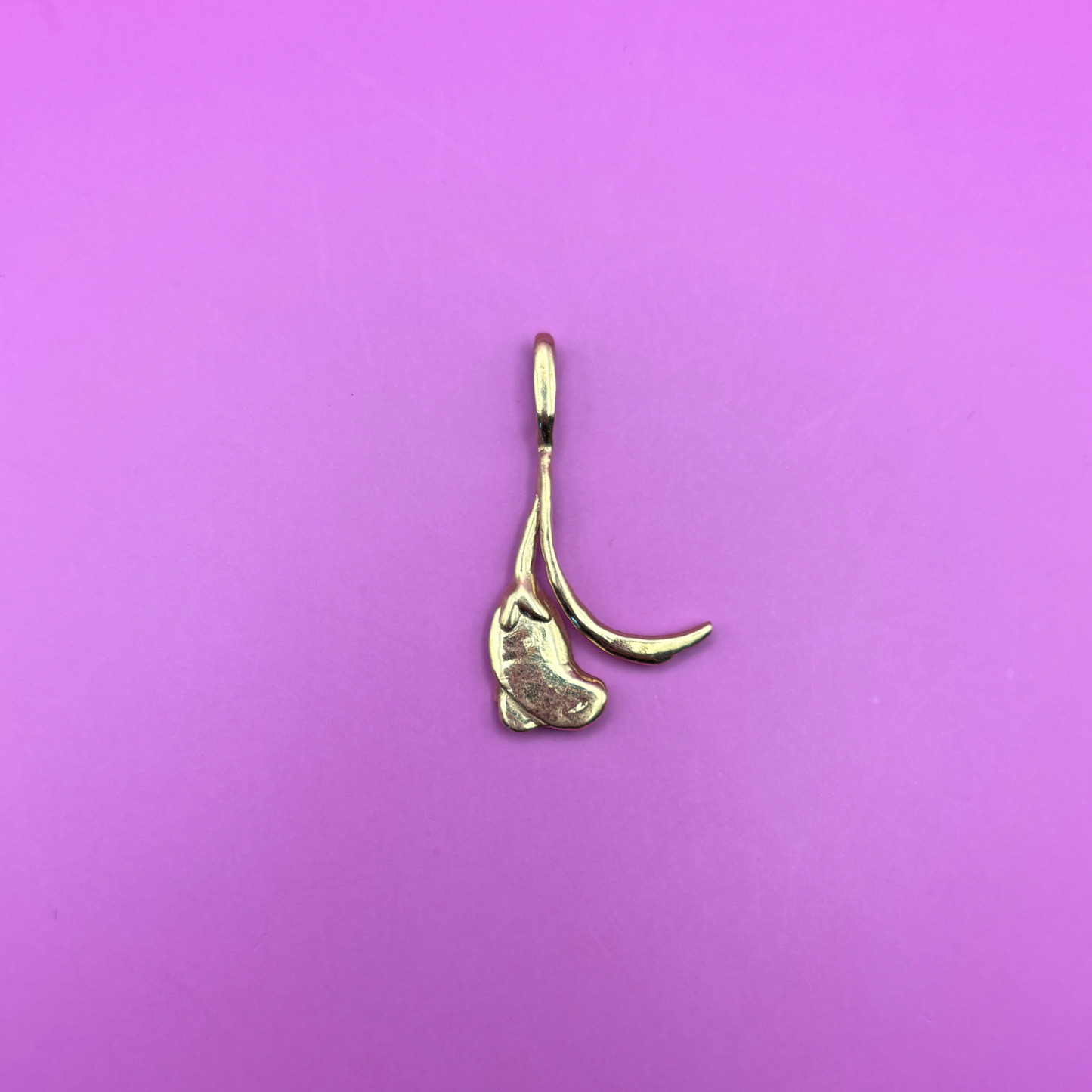 14k upside down lily charm