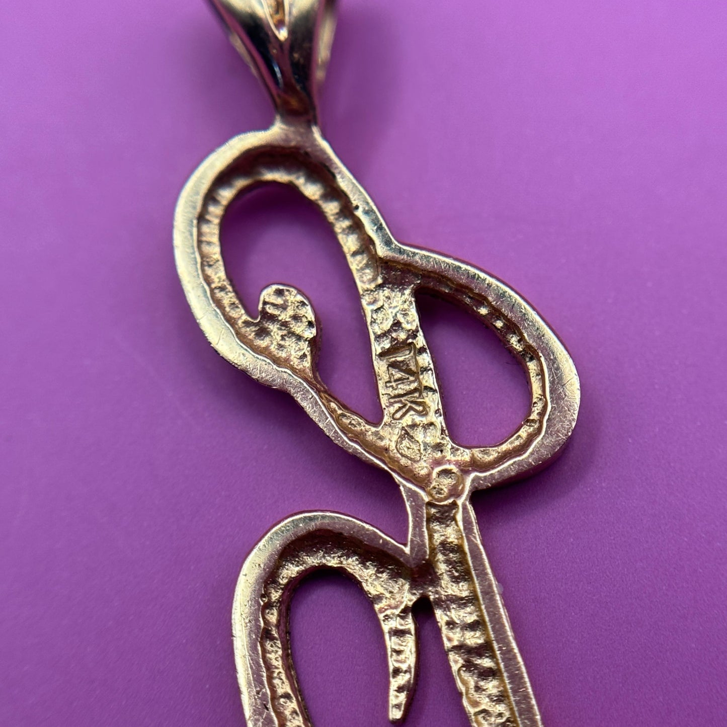 14k large letter L charm