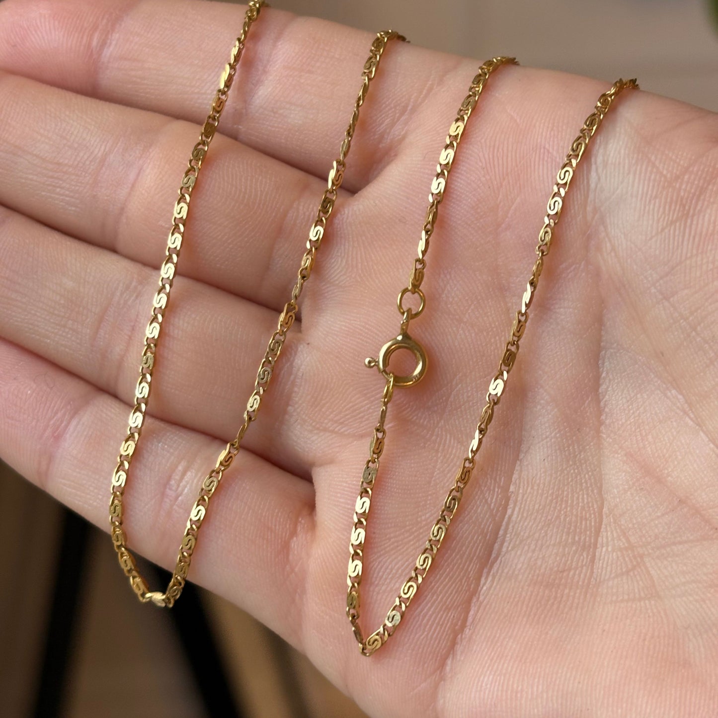 18k snail chain 25"