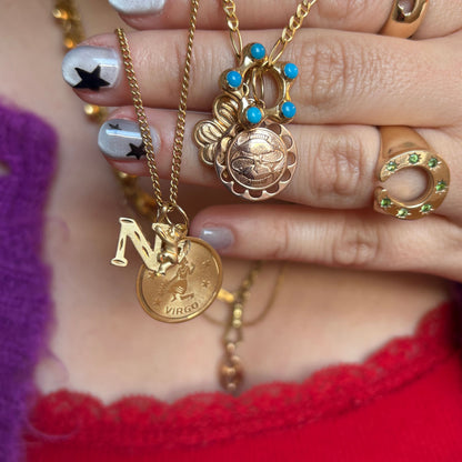 14k pisces cut out scallop charm