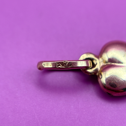 14k mini puffy heart, 10mm height (without jump ring)