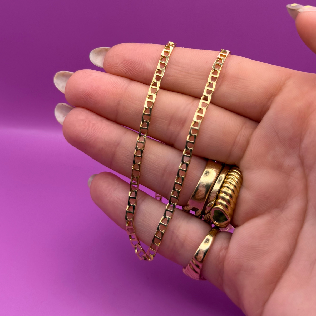 14k square mariner chain 22.25"