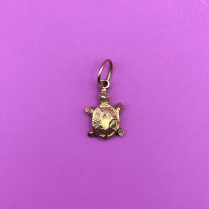 14k mini turtle charm