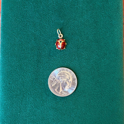 14k rust enamel ladybug charm