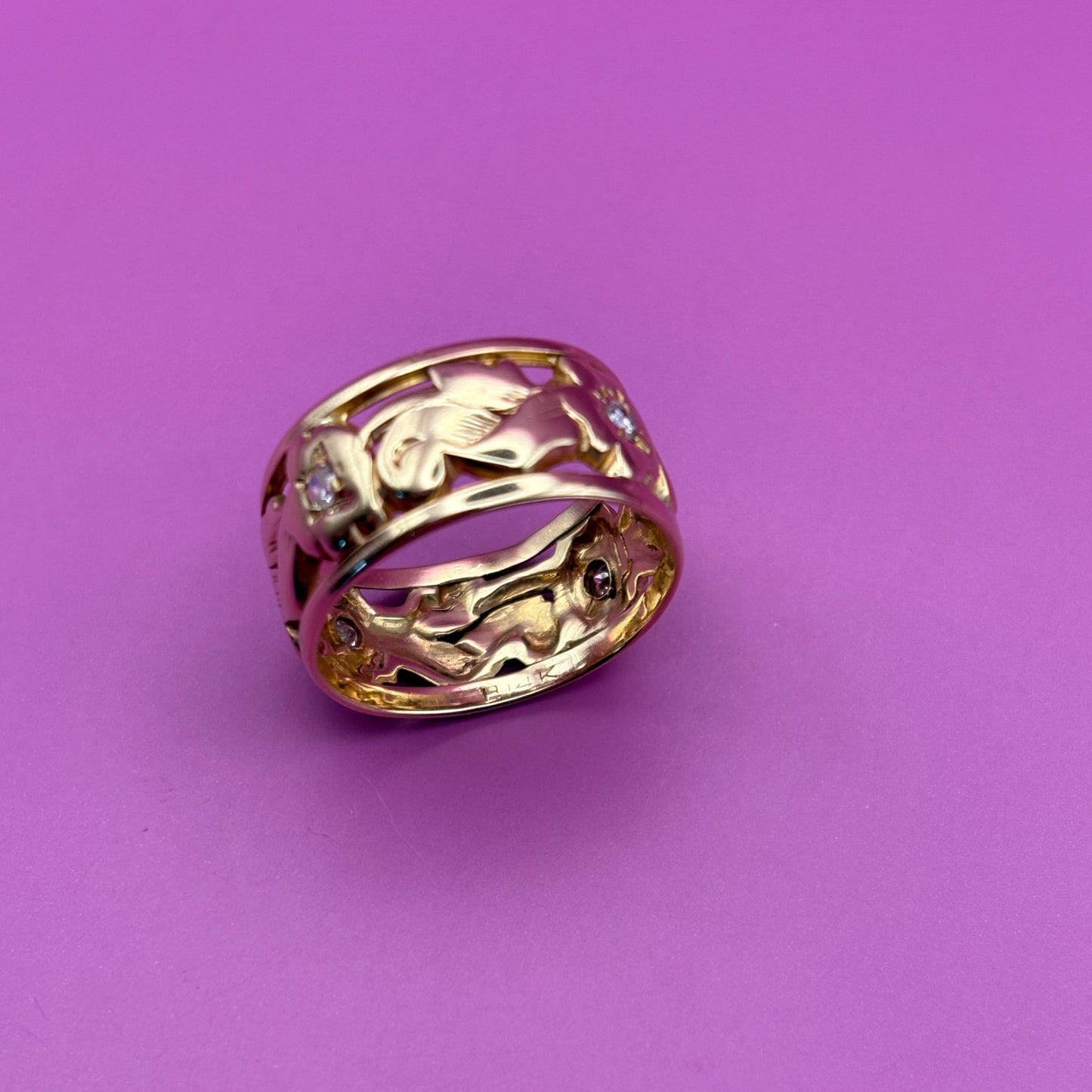 10k floral infinity band with diamonds