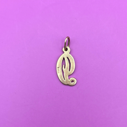 14k mini letter D charm