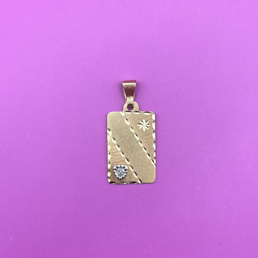 14k plate with diamond charm