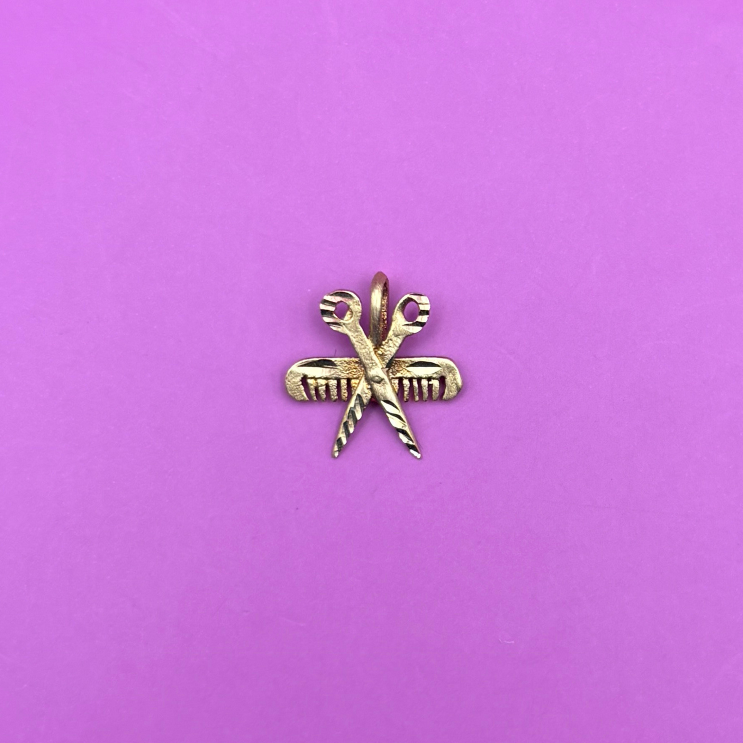 14k hair dresser tools charm