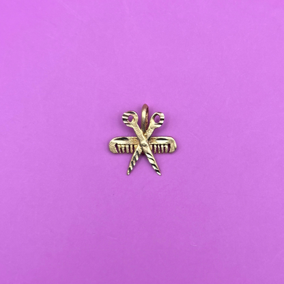 14k hair dresser tools charm