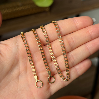 14k square curb sans-a-clasp chain 19.25"
