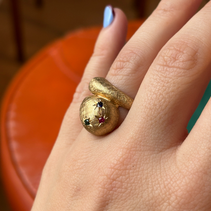 14k florentine snake like ring